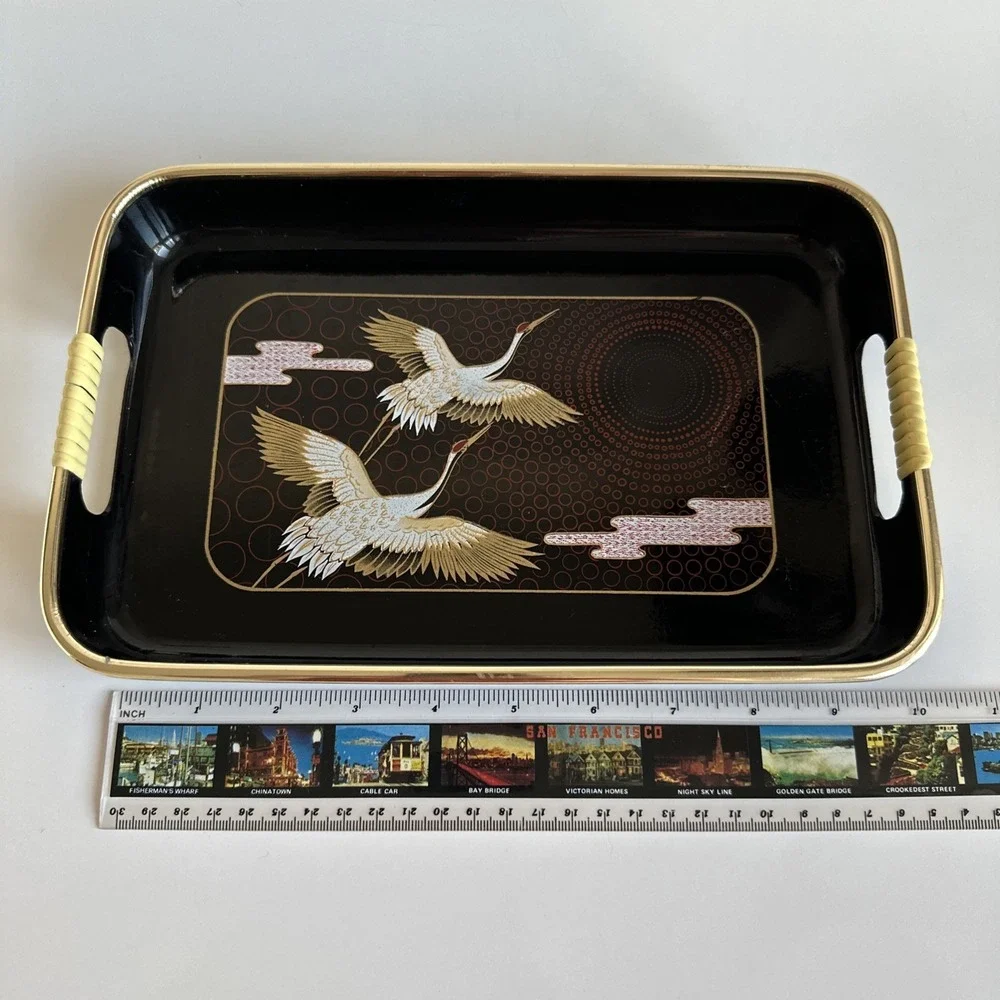 Tray Mid Century Black Serving Tray